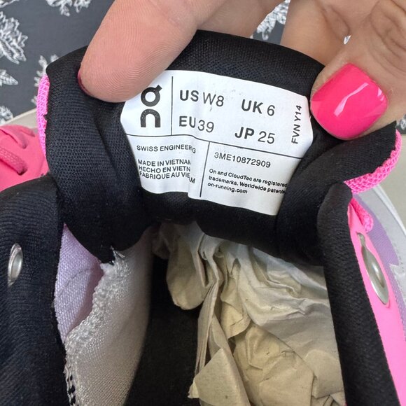 LOEWE x On Running Cloudtilt 2 Athletic Sneakers size 8 EU39 Pink White Shoes - Picture 7 of 11